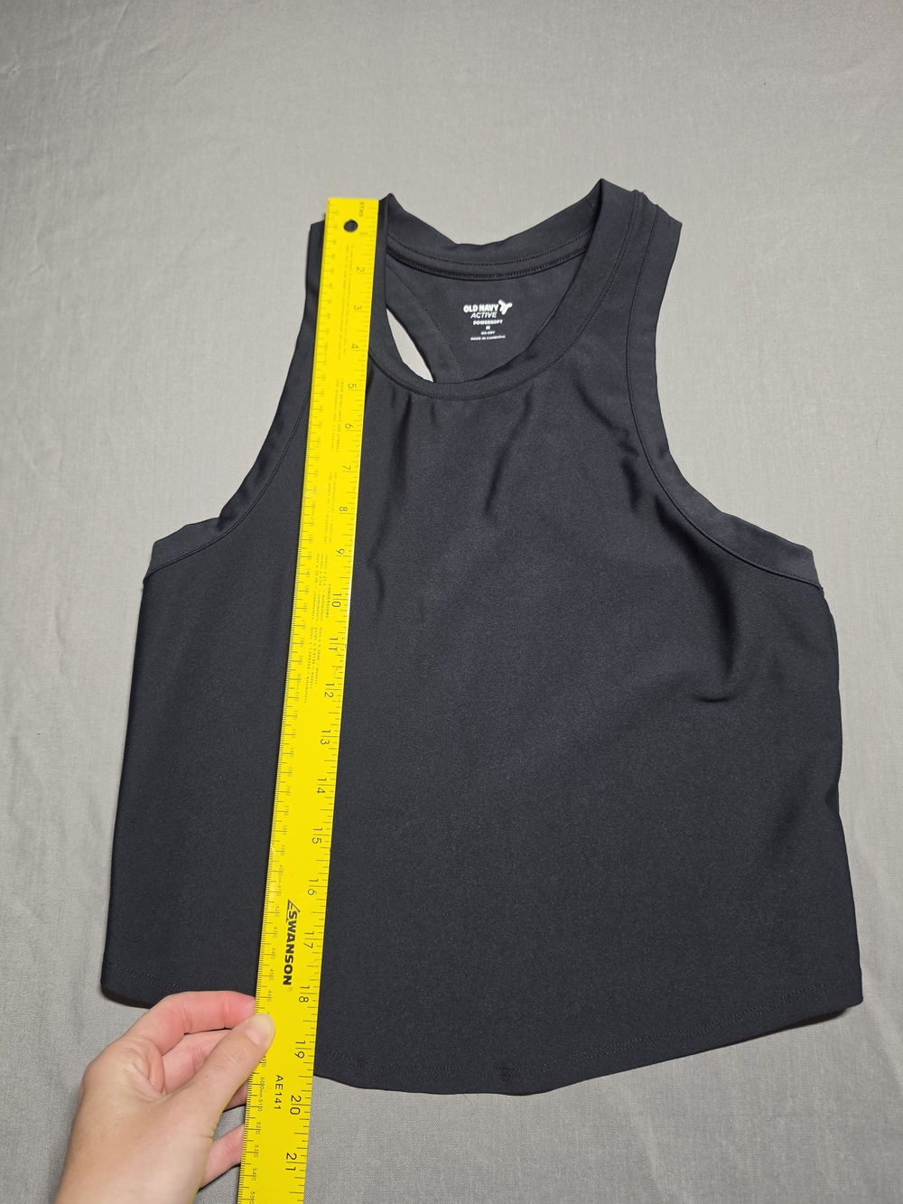 Old Navy Active Black Racerback Crop Tank - Picture 2 of 7